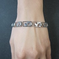 Vintage Sterling Duck Bracelet 7.25" Italian Silver