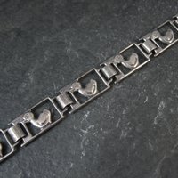 Vintage Sterling Duck Bracelet 7.25" Italian Silver