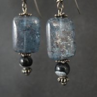 Long Sterling Silver Kyanite Earrings
