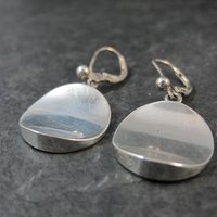 Vintage Sterling Concave Circle Earrings MCM Barra