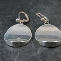 Vintage Sterling Concave Circle Earrings MCM Barra