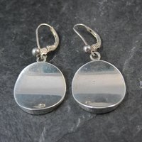 Vintage Sterling Concave Circle Earrings MCM Barra