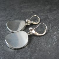 Vintage Sterling Concave Circle Earrings MCM Barra