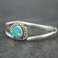 Navajo Child's Turquoise Cuff Bracelet 4.25" Sterling Silver