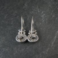 Sterling Garnet Smoky Quartz Earrings Latch Back