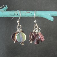Iridescent Purple Bead Earrings