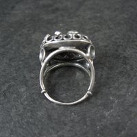 Vintage Sterling Peridot Flower Ring Size 6 Estate Silver