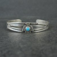 Vintage Sterling Thunderbird Cuff Bracelet Child Sized 4.25"