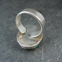 Chunky Sterling Silver Turquoise Ring Size 9 Adjustable