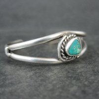 Navajo Child's Turquoise Cuff Bracelet 4.25" Sterling Silver