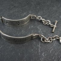 Celtic Dragon Toggle Ladies Watch Band Vintage Sterling Silver