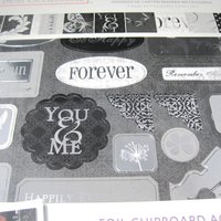 Black Silver White Wedding Foil Chipboard Accents Scrapbooking