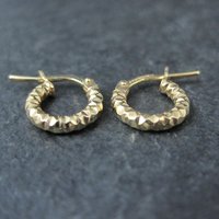 Tiny Gold Hoop Earrings 10mm 10K Gold Filled New Old Stock
