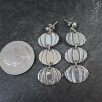 Vintage Sterling Silver Pumpkin Earrings