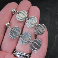 Vintage Sterling Silver Pumpkin Earrings