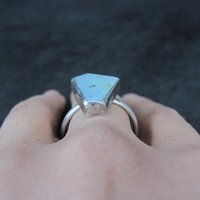 Handmade Vintage Sterling Quartz Ring Size 10