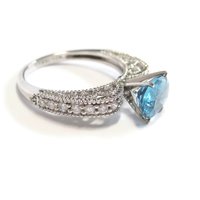 Oval Blue Topaz Engagement Ring Sz 8