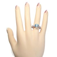 Oval Blue Topaz Engagement Ring Sz 8