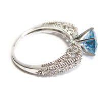 Oval Blue Topaz Engagement Ring Sz 8