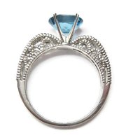 Oval Blue Topaz Engagement Ring Sz 8