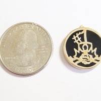 Vintage 10K Onyx #1 Mom Charm Pendant