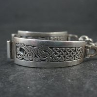 Celtic Dragon Toggle Ladies Watch Band Vintage Sterling Silver