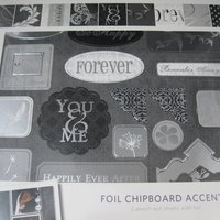 Black Silver White Wedding Foil Chipboard Accents Scrapbooking