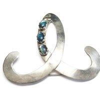 Vintage Southwestern Sterling Paua Shell Brooch