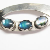 Vintage Southwestern Sterling Paua Shell Brooch