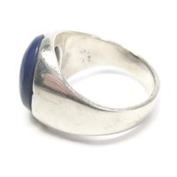 Mens Sterling Blue Enamel Ring Size 10