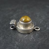 Sterling Silver Yellow Amber Box Clasp