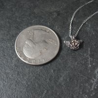 Tiny Black Hills Sterling Rose Pendant Necklace Vintage Silver Ridco