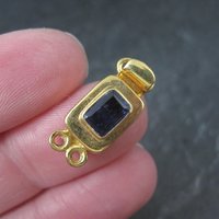 Gold 2 Strand Iolite Box Clasp Vermeil Sterling Silver