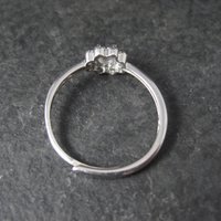 Dainty Rose Quartz Flower Ring Adjustable Size 8 in Sterling Silver