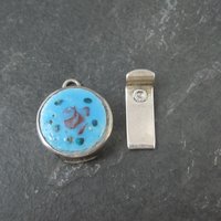 Sterling Silver Guilloche Enamel Rose Box Clasp