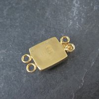 Gold 2 Strand Moonstone Box Clasp Vermeil Sterling Silver