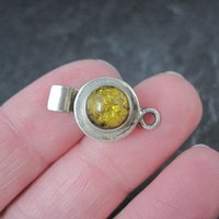 Sterling Silver Yellow Amber Box Clasp
