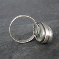 Vintage Sterling Silver Green Stone Ring Size 8