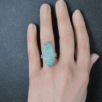 Vintage Sterling Silver Green Stone Ring Size 8