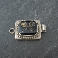 Sterling Silver Enamel Tennis Themed Box Clasp