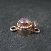 Rose Gold Amethyst Box Clasp Vermeil Sterling Silver