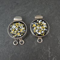 Vintage Sterling Silver Art Glass Box Clasp 1 & 2 Strand Available