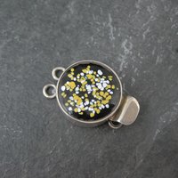 Vintage Sterling Silver Art Glass Box Clasp 1 & 2 Strand Available