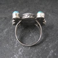 Vintage Southwestern Sterling Silver Inlaid Sunface Ring Size 10