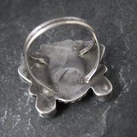 Vintage Southwestern Sterling Silver Inlaid Sunface Ring Size 10