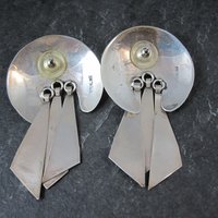 Large Southwestern Sterling Inlay Earrings Turquoise Lapis Spiny Oyster