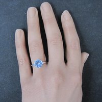 Vintage Sterling Light Blue Spinel Solitaire Ring New Old Stock Multiple Sizes