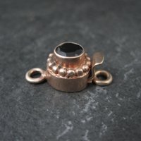 Rose Gold Black Tourmaline Box Clasp Vermeil Sterling Silver