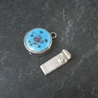 Sterling Silver Guilloche Enamel Rose Box Clasp