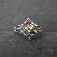 Sterling Silver Multi Gemstone Ring Size 8 New Old Stock Dee Berkley